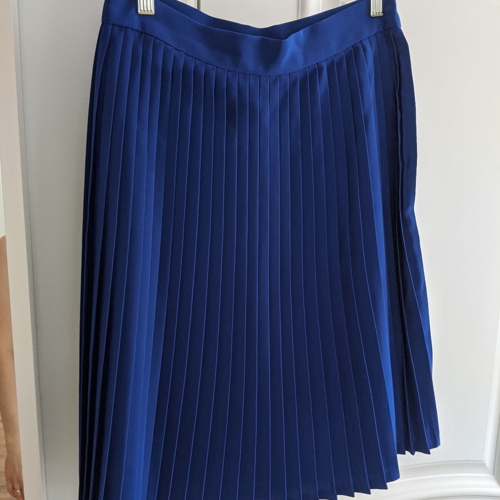 Pleated royal blue skirt